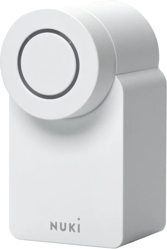 a white object with a round button