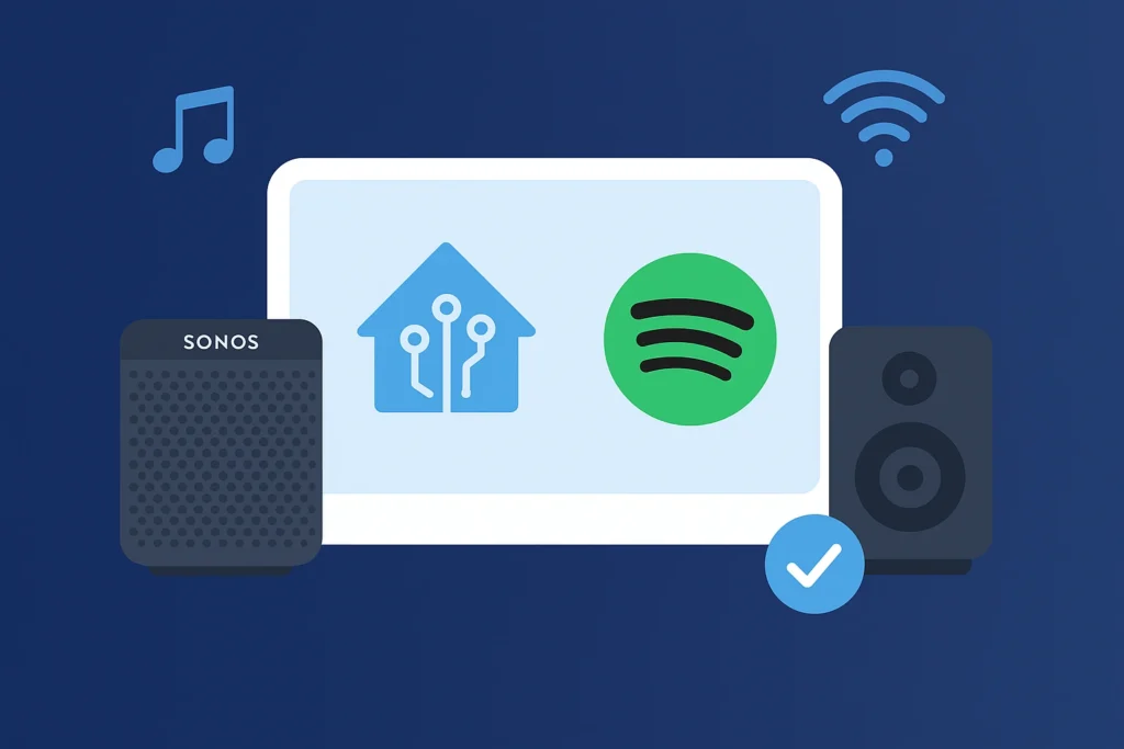 Home Assistant, Sonos, Spotify, Slimme audio, Multiroom audio, Smart home, Automatisering, Muziek, Integraties, Domotica
