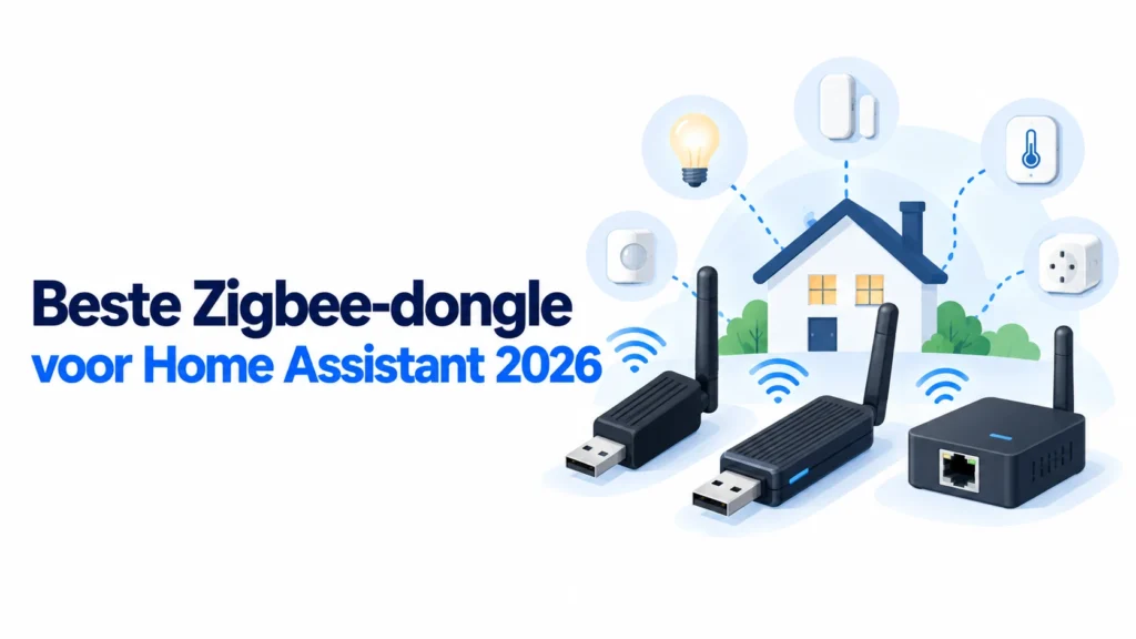 Beste Zigbee-dongle voor Home Assistant 2026 met USB- en netwerkcoördinators voor een lokaal Zigbee-netwerk.